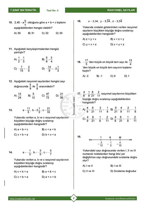 Sınıf Rasyonel Sayılar Testi ve Cevapları PDF başlıklı dokümanı dosyayı indir butonu üzerinden hemen indirebilirsiniz.