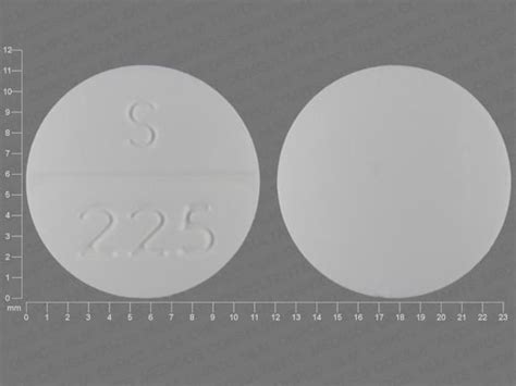S 225 white round pill high. Further information. Always consult your healthcare provider to ensure the information displayed on this page applies to your personal circumstances. Pill Identifier results for "GG 225 Round". Search by imprint, shape, color or drug name. 