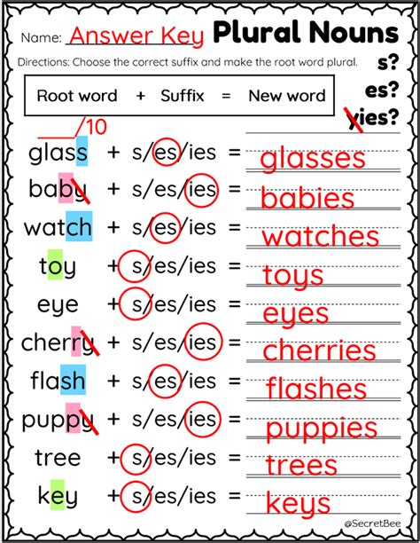 S Es Ies Word List Verbs