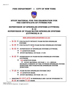 Applicants will receive their scores immediately at the conclusion of the test. A passing score of at least 70% is required in order to secure a Certificate of Fitness. There are 40 multiple choice questions on the examination. Call (718) 999-1988 or visit the FDNY website for additional information and forms.. 