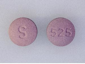 S525 pink pill. Enter the imprint code that appears on the pill. Example: L484; Select the the pill color (optional). Select the shape (optional). Alternatively, search by drug name or NDC code using the fields above. Tip: Search for the imprint first, then refine by color and/or shape if you have too many results. 