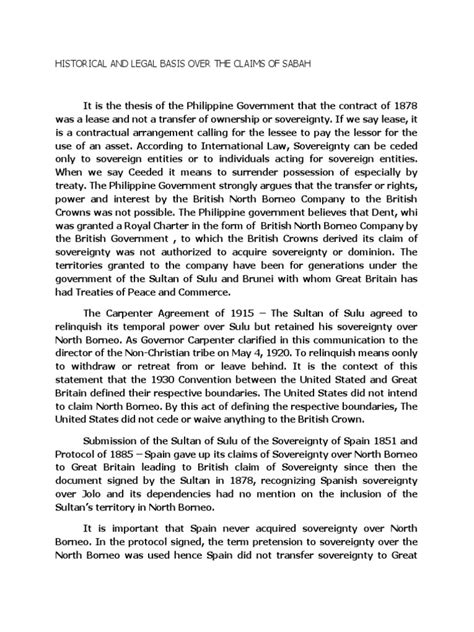 Sabah Sovereignty and Historical Claims | PDF - wintechmobiles.com
