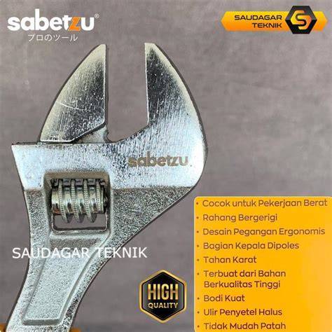 SABETZU Kunci Inggris 8" 10" 12" Adjustable Wrench 8 10 12 Inch … - raincitystudios.com