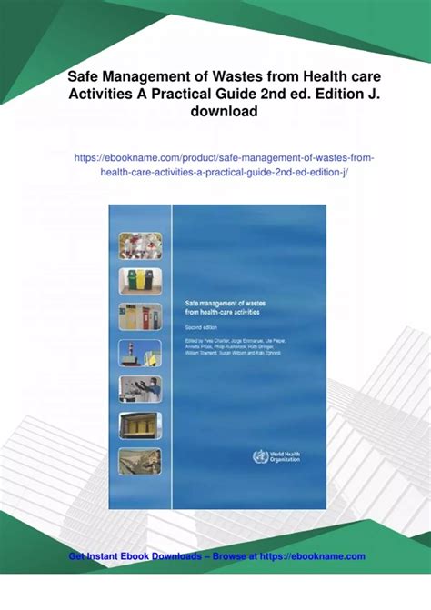 Safe management of wastes from health-care activities, 2nd ed. - balustradellc
