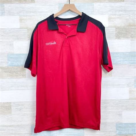 SAFEbuilt Lands End Tech Poloshirt rot schwarz Mitarbeiter ...