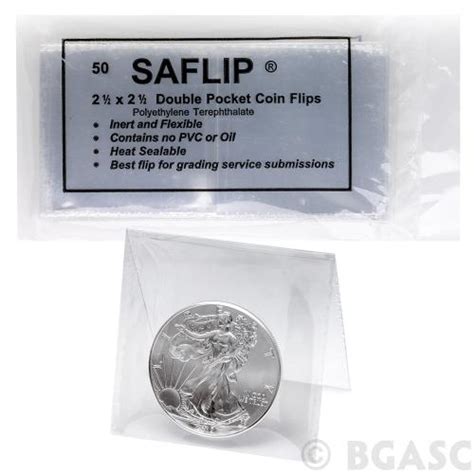 Saflips Inert Double Pocket Coin Flips - 2 x 2 - Box of 100 with insert ... - balustradellc