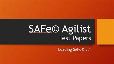 SAFe-Agilist Online Tests
