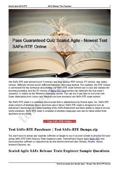 SAFe-RTE Online Tests