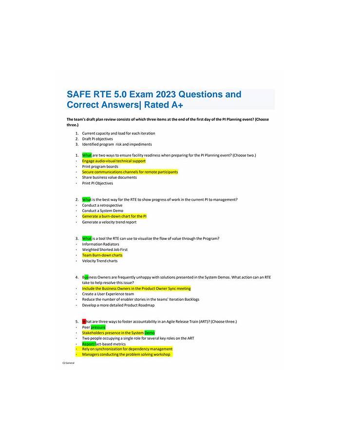 SAFe-RTE Test Practice