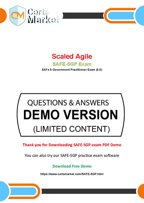 SAFe-SGP PDF Demo