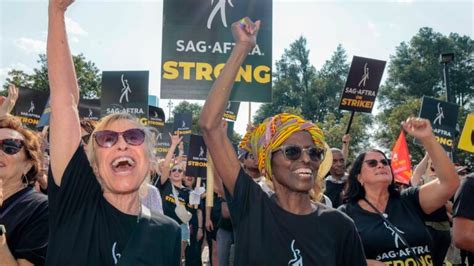 SAG-AFTRA members rally on Boston Common as part of actors’ strike
