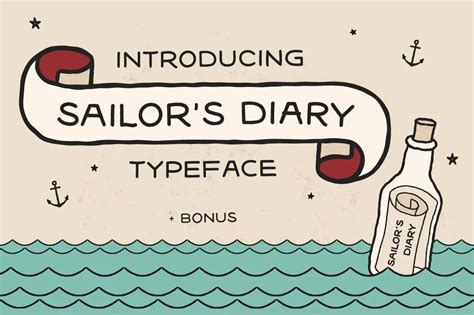 Sailors Diary Sans & Title Slab Tattoo Style Font - muktibox.com