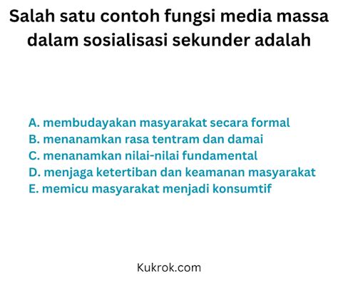 Salah Satu Contoh Fungsi Media Massa dalam Sosialisasi Sekunder - balustradellc