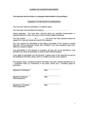 SAMPLE OF CONSENT DOCUMENT - UFS