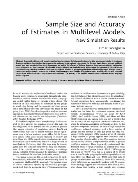 Sample Size and Accuracy of Estimates in Multilevel Models - wintechmobiles.com