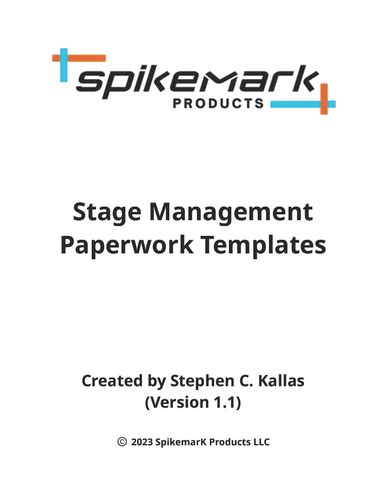 Sample Stage Management Paperwork - muktibox.com