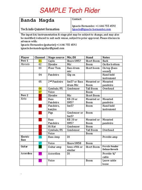 Sample Tech Rider - muktibox.com