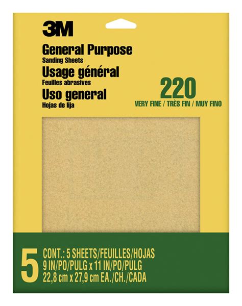 Sandpaper Sheets 3M Aluminum Oxide Very Fine Grit Sandpaper, 5 Sheets ... - balustradellc