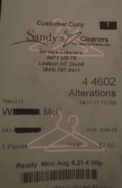 SANDYS CLEANERS - Ladson, South Carolina