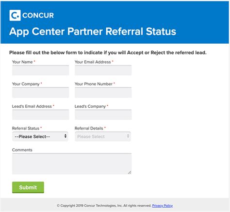 SAP Concur Developer Center SAP Concur App Center Lead Submission