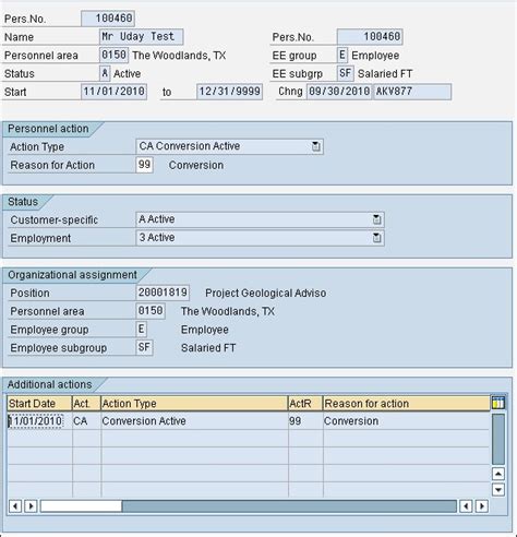 SAP HR - What are Actions in SAP (infotype 0000)