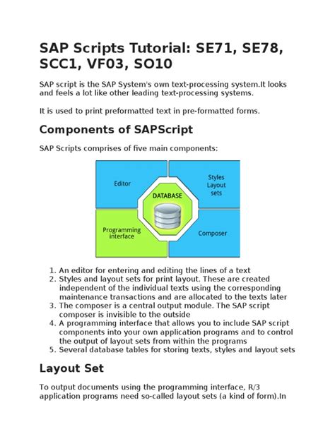 SAP Scripts Tutorial: SE71, SE78, SCC1, VF03, SO10