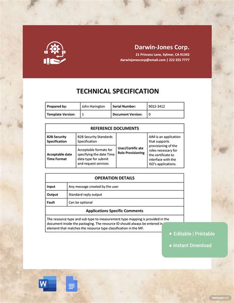 SAP Technical Specification Template PDF