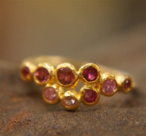 Sapphire Ruby Gold Ring//artisan Sapphire Ring//ruby … - balustradellc