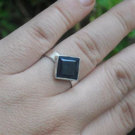 sapphire silver ring, handmade gift, artisan jewelry, gift for her ... - balustradellc