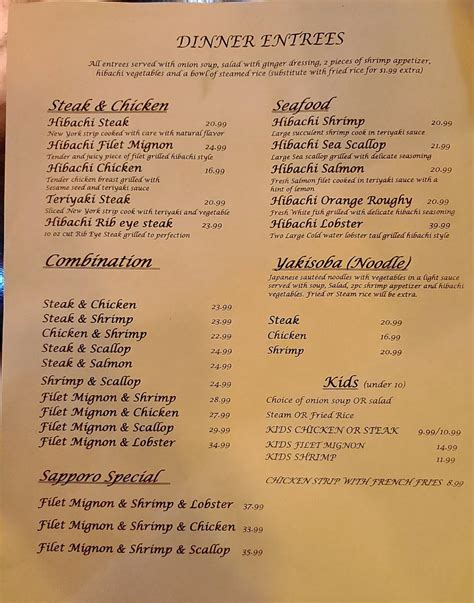 SAPPORO, Fort Wayne - Menu, Prices & Restaurant …