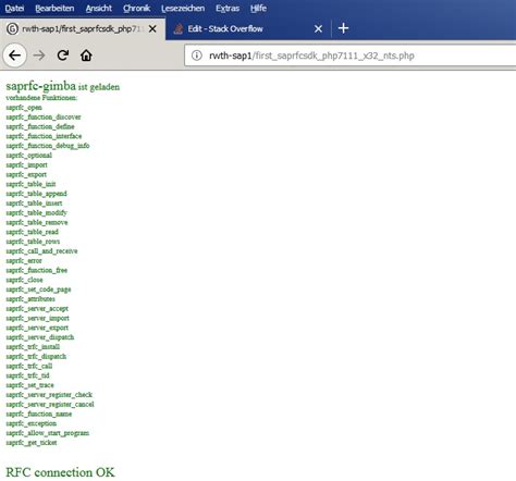 SAPRFC extension for PHP Frame Grabs 3