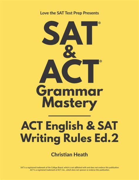 Full Download Sat  Act Grammar Mastery Act English  Sat Writing Rules By Christian Heath
