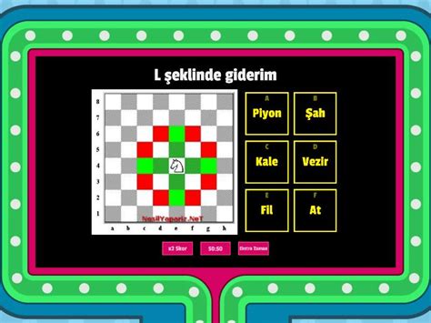 SATRANÇ Gameshow testi Wordwall.