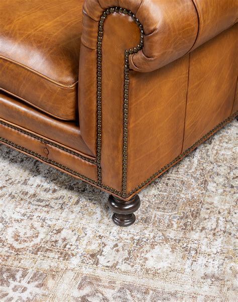 Sauvage Chesterfield Top Grain Leather Sofa - Tan, Classic | Adobe ... - balustradellc