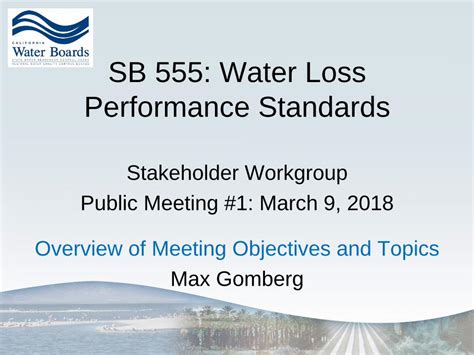 SB 555: Water Loss Performance Standards