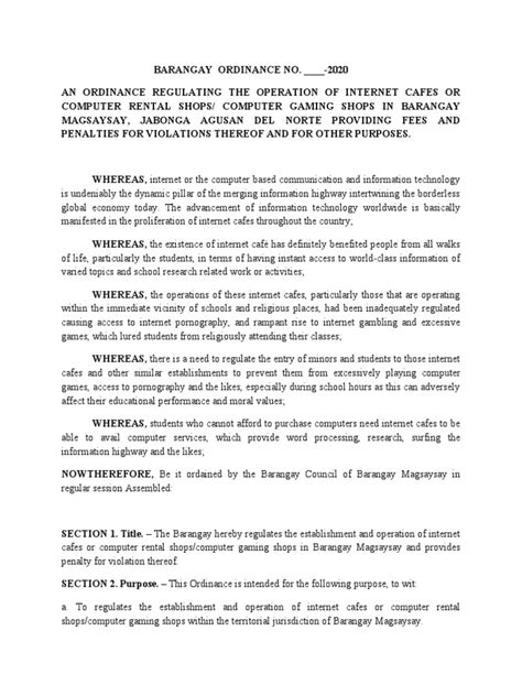 Sb Ordinance 002-2017 Regulating Operation Of Computer Gaming … - balustradellc