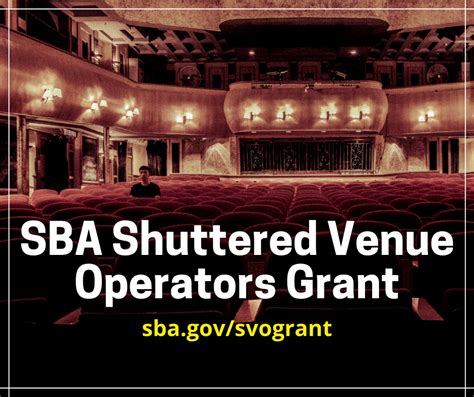 SBA to Open Shuttered Venue Operators Grants for