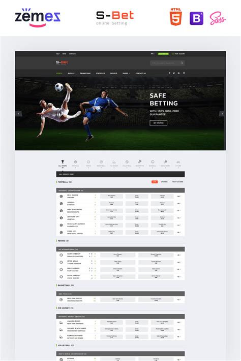 SBet Online Betting Multipage HTML Website Template for 39