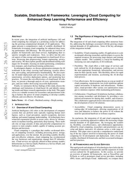Scalable, Distributed AI Frameworks: Leveraging Cloud Computing for ... - coolestguyplanet.net