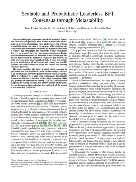 Scalable and Probabilistic Leaderless BFT Consensus through ... - coolestguyplanet.net
