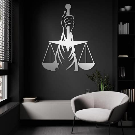 Scale of Justice Wall Art, Modern Metal Sculpture for Law ... - Amazon - balustradellc