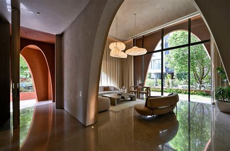 Scalloped walls shade interior of family home in India by ... - Dezeen - balustradellc