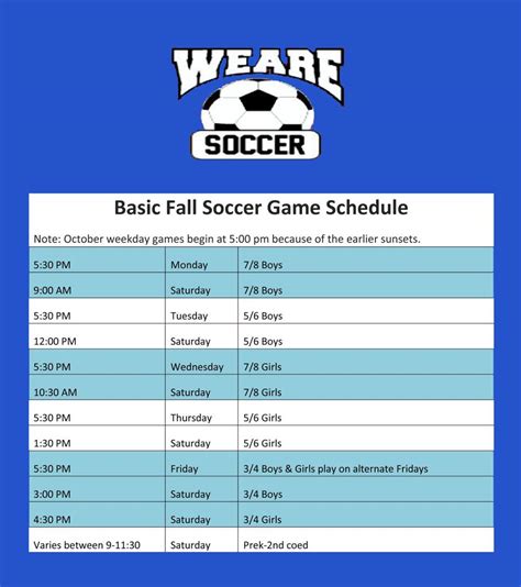 SCHEDULE - socceron