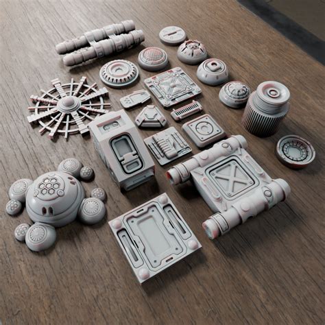 Sci-Fi Greeblies Select Pack - Free 3D Print Model - MakerWorld - muktibox.com