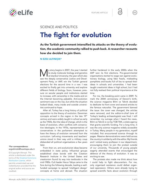 SCIENCE AND POLITICS The fight for evolution.