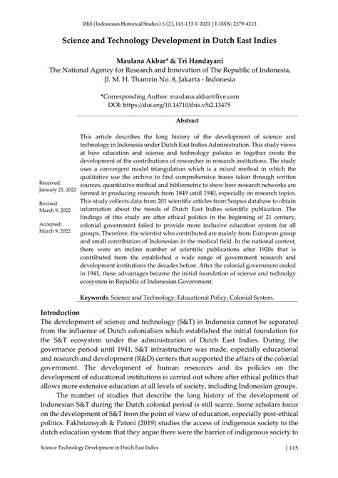 Science and Technology Development in Dutch East Indies - balustradellc