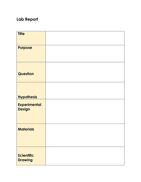 SCIENCE LAB REPORT EXAMPLE in Word and Pdf formats