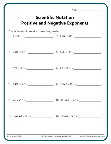 Scientific Notation Worksheets - wintechmobiles.com
