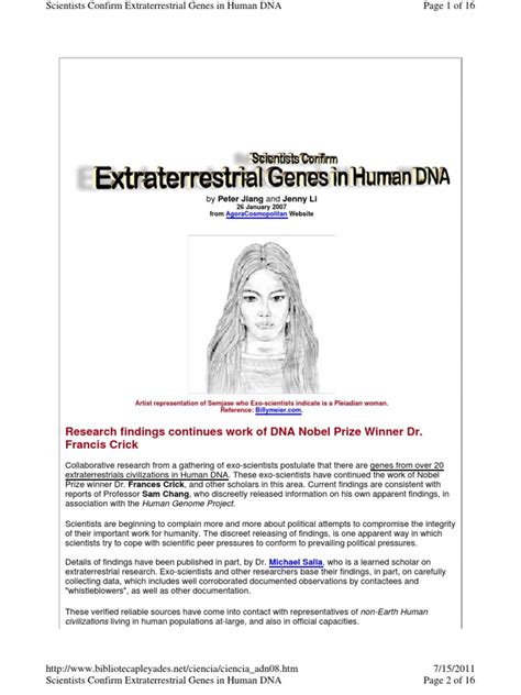 Scientists Confirm Extraterrestrial Genes in Human DNA - balustradellc