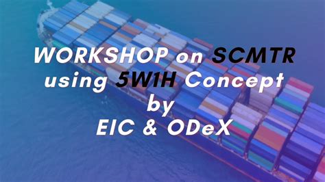 SCMTR Workshop Conducted by EIC & ODeX - YouTube